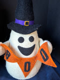 Pair Of Halloween Ghosts With Boo Banners