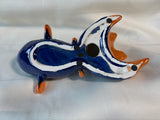 Ceramic Blue And Orange Fish Tabletop Figurine