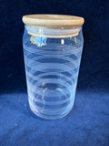 Set Of 4 Glass Tumblers With Bamboo Lids And Straws