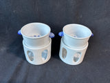 Pair Of Artland Ocean Blue Seafood Ceramic Butter Warmers
