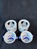 Pair Of Artland Ocean Blue Seafood Ceramic Butter Warmers