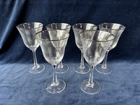 (B)Set Of 6 Lenox Silver Trimmed Wine Glasses (2 Sets Available, Priced Individually)