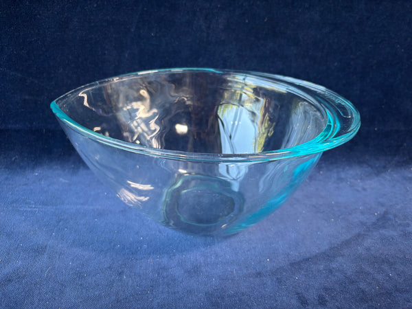 Pyrex Teardrop Clear Blue Tint Glass Mixing Batter Bowl