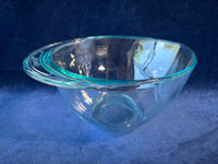 Pyrex Teardrop Clear Blue Tint Glass Mixing Batter Bowl