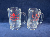 Pair Of Budweiser Beer Glass Mugs