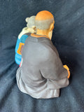 Japanese Hakata Urasaki Kneeling Elderly Couple Book Needlework Figurine