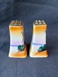 Hand Painted Dutch Windmill Tapered Japan Porcelain Salt Pepper Set