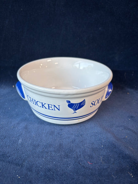 Chicken Soup Bowl Ceramic Handled Dish