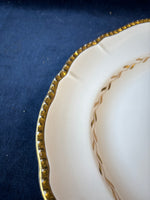 Large White And Golden Serving Platter