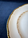 Large White And Golden Serving Platter