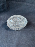 Egg Shaped Chantilly Cut Glass Crystal Trinket Dish