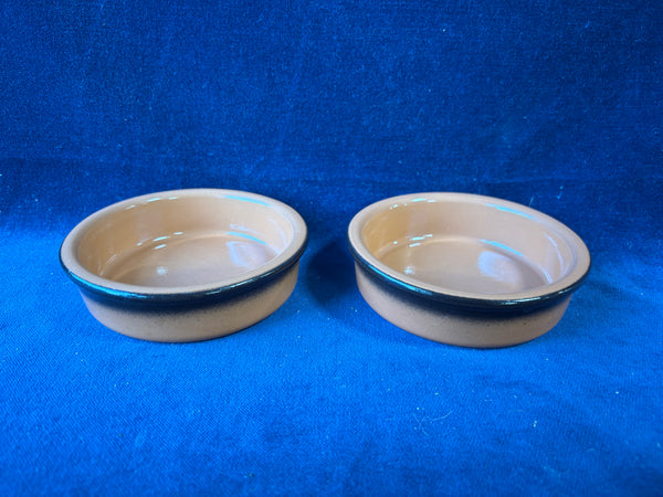 Pair Of Glazed Terracotta Crème Brûlée Bowls