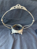Fenton Style Glass Bowl Bride’s Basket w/ Silver Stand