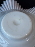 Fenton Style Glass Bowl Bride’s Basket w/ Silver Stand