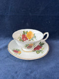 Royal Grafton England Fine Bone China Red & Yellow Rose Tea Cup & Saucer