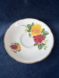 Royal Grafton England Fine Bone China Red & Yellow Rose Tea Cup & Saucer