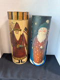 Lot Of 2 Folk Art Style Wine Bottle Gift Boxes