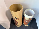 Lot Of 2 Folk Art Style Wine Bottle Gift Boxes