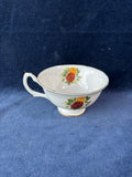 Royal Grafton England Fine Bone China Red & Yellow Rose Tea Cup & Saucer