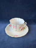 Floral Pink And Gold Teacup & Saucer Set