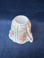Floral Pink And Gold Teacup & Saucer Set