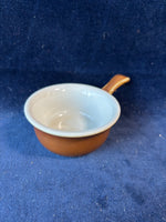 Pair Of Pillivuyt Ramekins Bowls Dishes Single Handle Brown Pottery