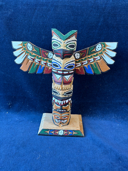 Thunderbird Totem Pole Williams Carved Painted Signed