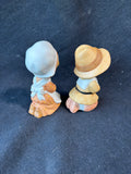 Lefton Porcelain Ceramic Pilgrim Thanksgiving Fall Couple Boy & Girl