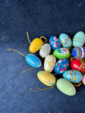 Assorted Lot Of Miniature Wooden Easter Egg Ornaments (21)