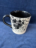 Set Of 5 Black And White Floral Mugs