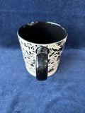 Set Of 5 Black And White Floral Mugs