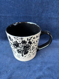 Set Of 5 Black And White Floral Mugs