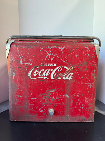 Vintage Coca Cola & Progress Refrigerator Co. Metal Ice Chest