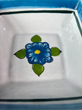 Hand Painted Talavera Pottery Square Trinket Dish Bowl Puebla Mexico