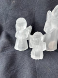 Celebrations with Warmest Wishes Set of 4 Christmas Caroling Angel Candleholders W/Candles