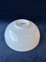 Set Of 4 Crate And Barrel White Porcelain Ribbed Bowls