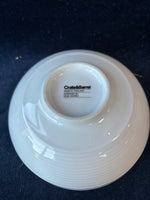 Set Of 4 Crate And Barrel White Porcelain Ribbed Bowls