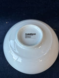 Set Of 4 Crate And Barrel White Porcelain Ribbed Bowls