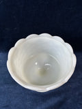 Vintage Milk Glass Footed Pedestal Compote Dish With Diamond Quilt