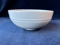 Set Of 4 Crate And Barrel White Porcelain Ribbed Bowls