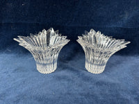Pair Mikasa Germany Lead Crystal Clear Starburst Candle Holders