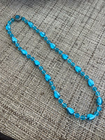 Teal Beaded Necklace - Single Strand