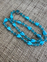 Teal Beaded Necklace - Single Strand