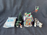 Dept 56 North Pole Series Santa's Reindeer Rides Christmas Set, Works (A3)