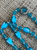 Teal Beaded Necklace - Single Strand