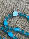 Teal Beaded Necklace - Single Strand