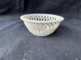 Herend Handpainted Reticulated Porcelain Basket Dish – Hungary (A)