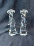 Pair Of Hecht Crystal Clear Glass Angel Figurines