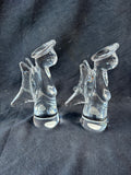 Pair Of Hecht Crystal Clear Glass Angel Figurines