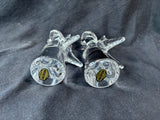 Pair Of Hecht Crystal Clear Glass Angel Figurines